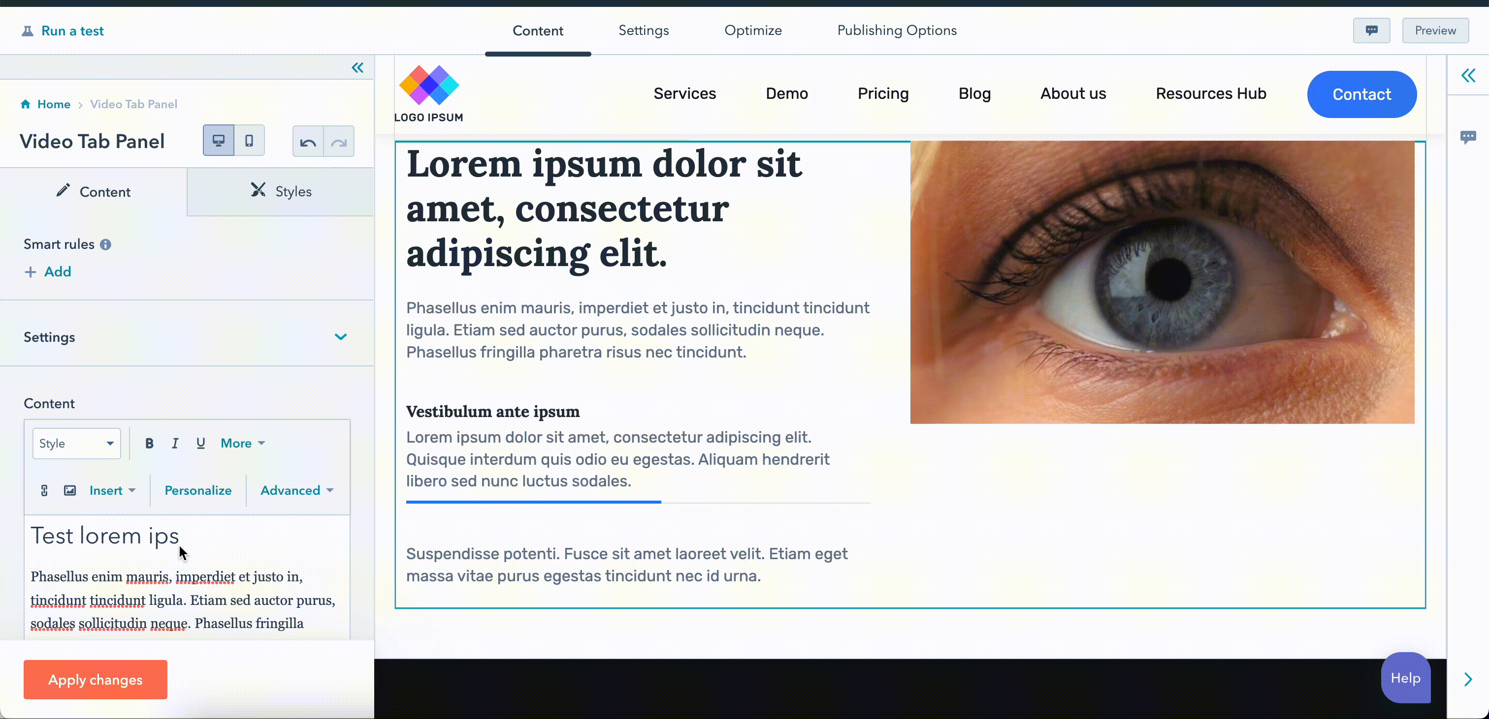 video tab